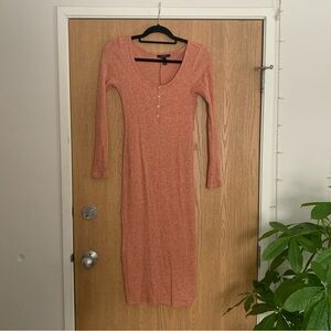 Pink Sweater Dress MIDI